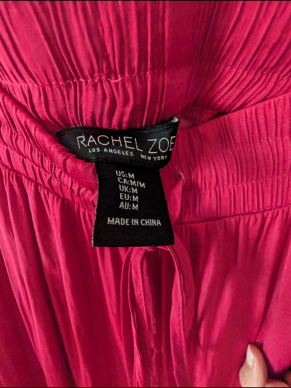 Women's Wide-Leg Drawstring Skirt - Raspberry Pink - Picture 4 of 6